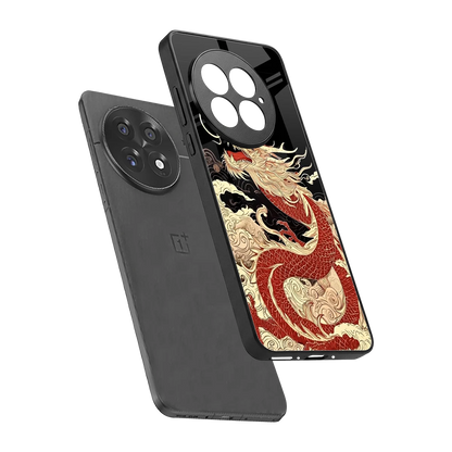 Dragon Spirit sleek oneplus 13 cover with tempered glass back and TPU edges