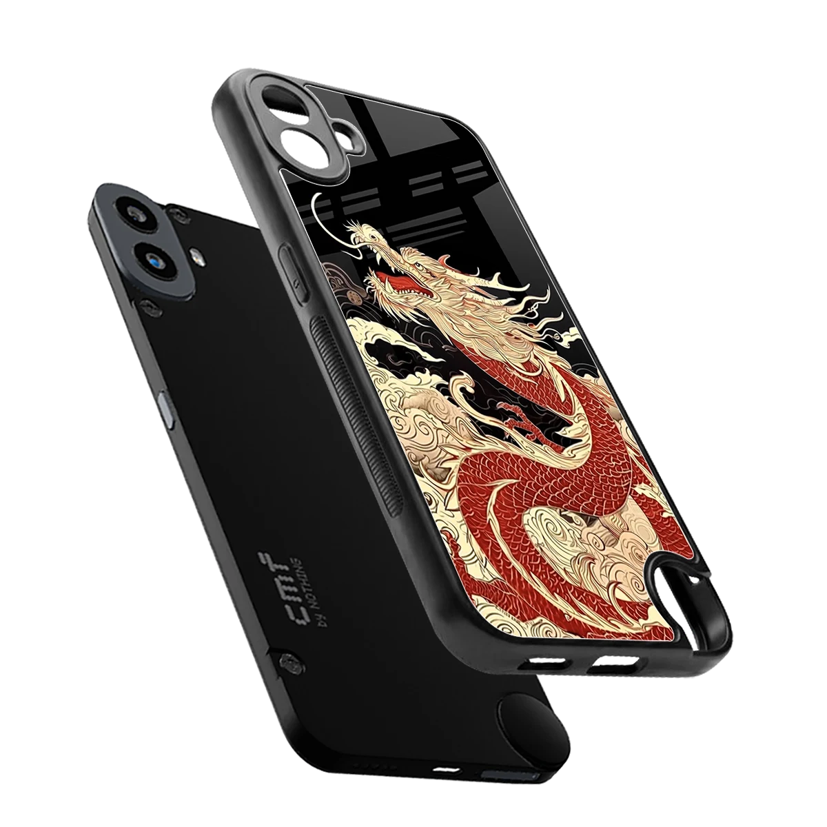 Dragon Spirit sleek cmf nothing phone 1 cover with tempered glass back and TPU edges