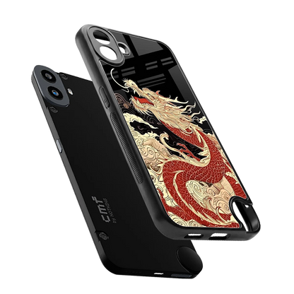 Dragon Spirit sleek cmf nothing phone 1 cover with tempered glass back and TPU edges