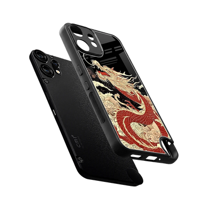 Dragon Spirit sleek cmf nothing phone 2 pro cover with tempered glass back and TPU edges