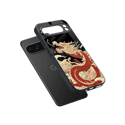 Dragon Spirit sleek google pixel 10 pro xl cover with tempered glass back and TPU edges