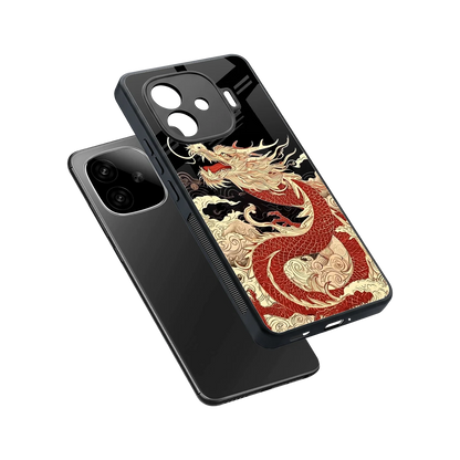 Dragon Spirit sleek iqoo neo 10r 5g cover with tempered glass back and TPU edges