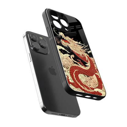 Dragon Spirit sleek iphone 14 pro max cover with tempered glass back and TPU edges