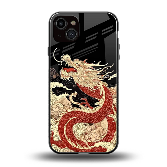 Dragon Spirit back phone cover | glass case for iphone 15 plus