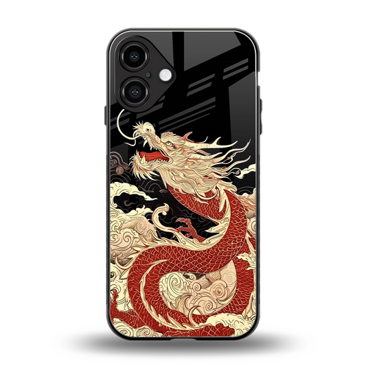 Dragon Spirit back phone cover | glass case for iphone 16 plus