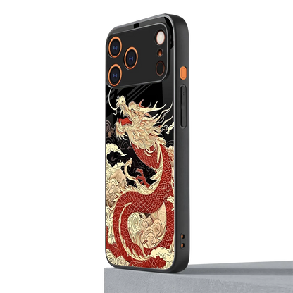 Dragon Spirit iphone 17 pro mobile cover | shockproof glass phone case