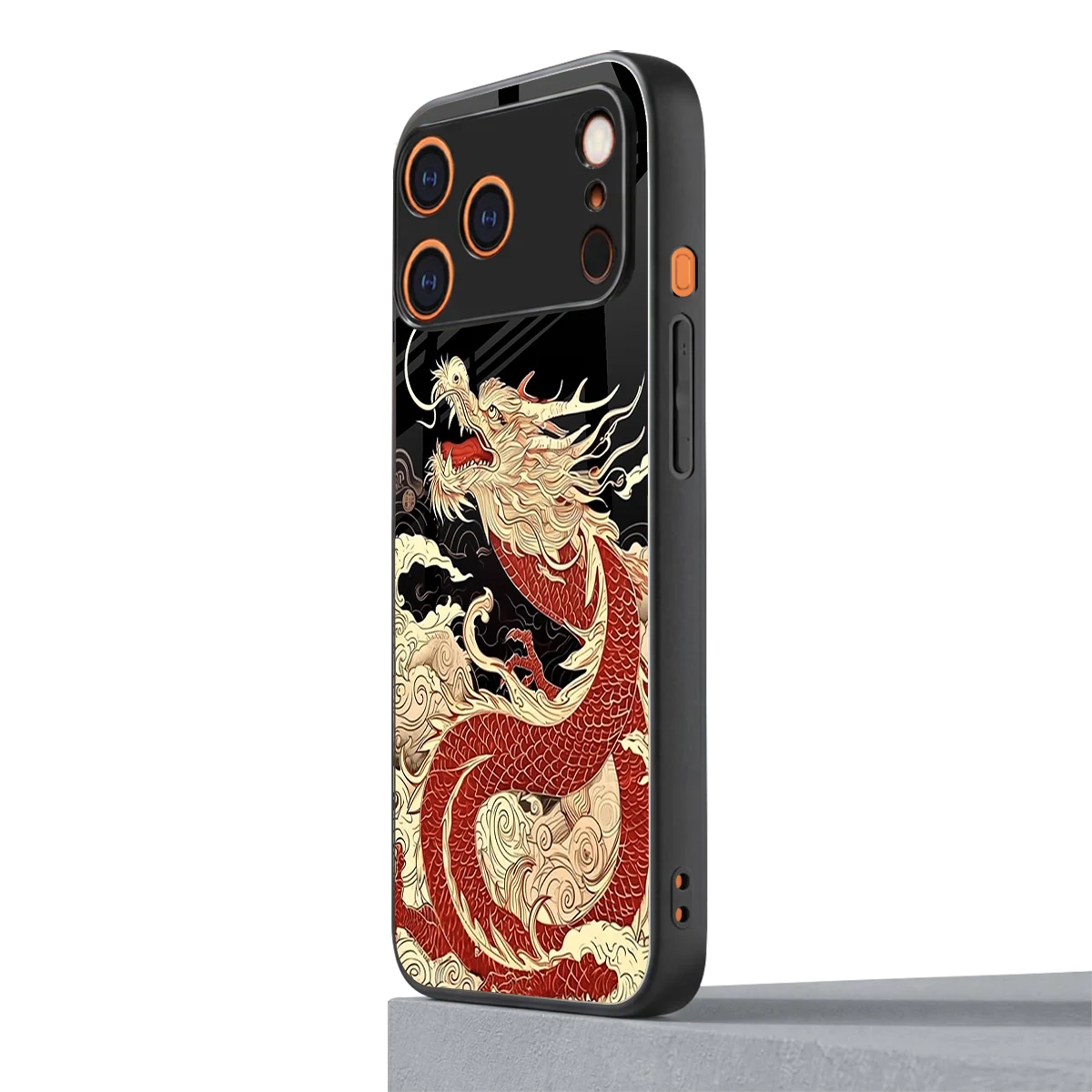 Dragon Spirit iphone 17 pro max mobile cover | shockproof glass phone case