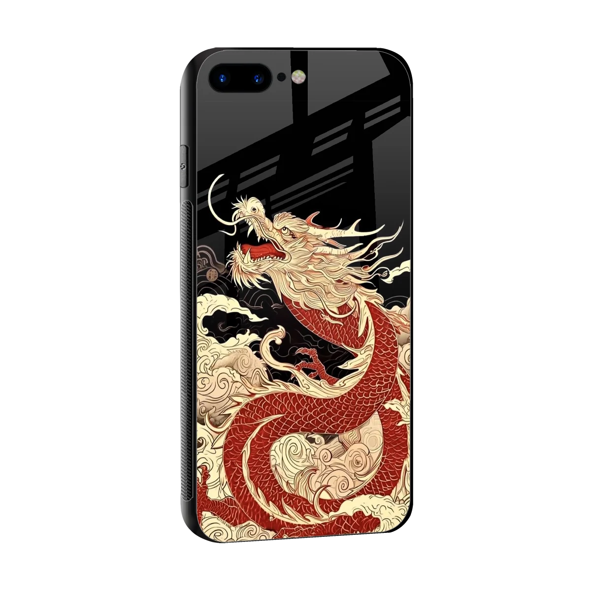 Dragon Spirit sleek iphone 7 plus cover with tempered glass back and TPU edges