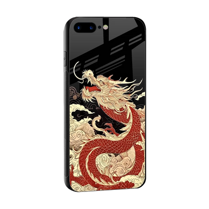 Dragon Spirit sleek iphone 7 plus cover with tempered glass back and TPU edges
