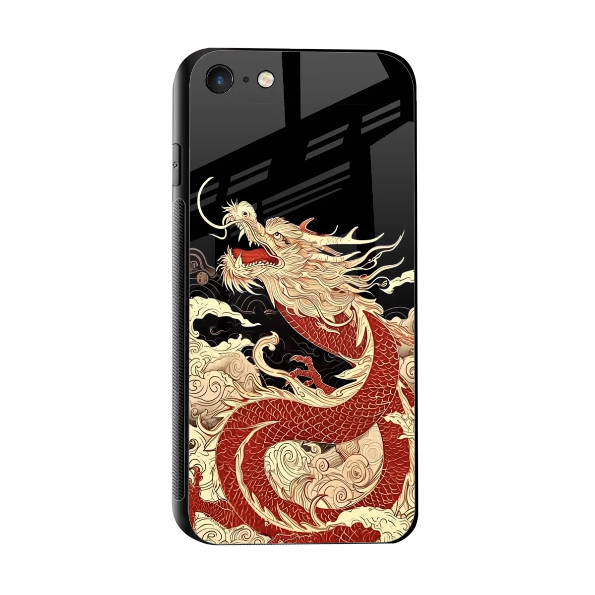 Dragon Spirit sleek iphone 8 cover with tempered glass back and TPU edges