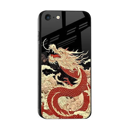 Dragon Spirit sleek iphone 8 cover with tempered glass back and TPU edges