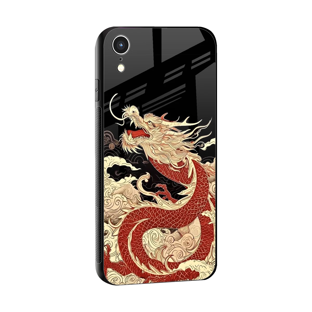 Dragon Spirit sleek iphone xr cover with tempered glass back and TPU edges