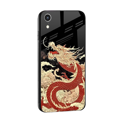 Dragon Spirit sleek iphone xr cover with tempered glass back and TPU edges