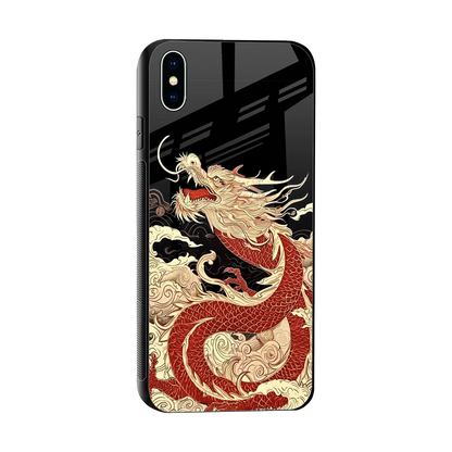 Dragon Spirit sleek iphone xs max cover with tempered glass back and TPU edges