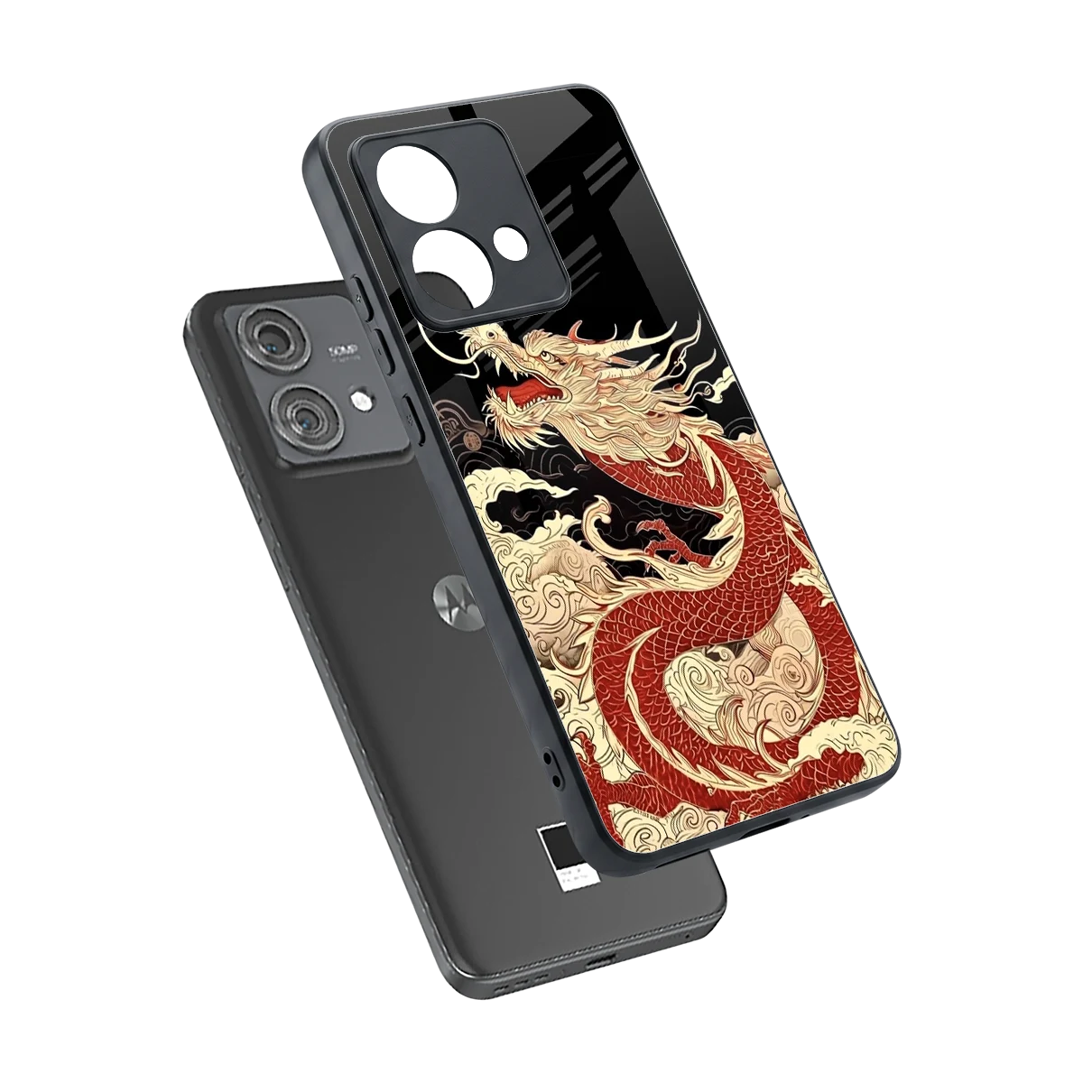 Dragon Spirit sleek motorola edge 40 neo 5g cover with tempered glass back and TPU edges