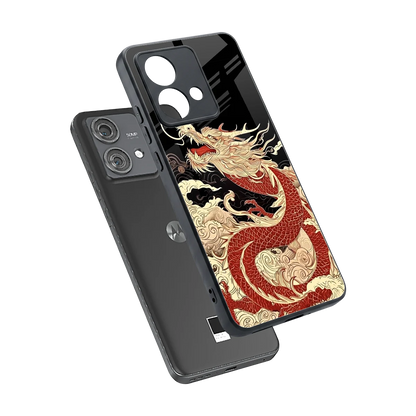 Dragon Spirit sleek motorola edge 40 neo 5g cover with tempered glass back and TPU edges