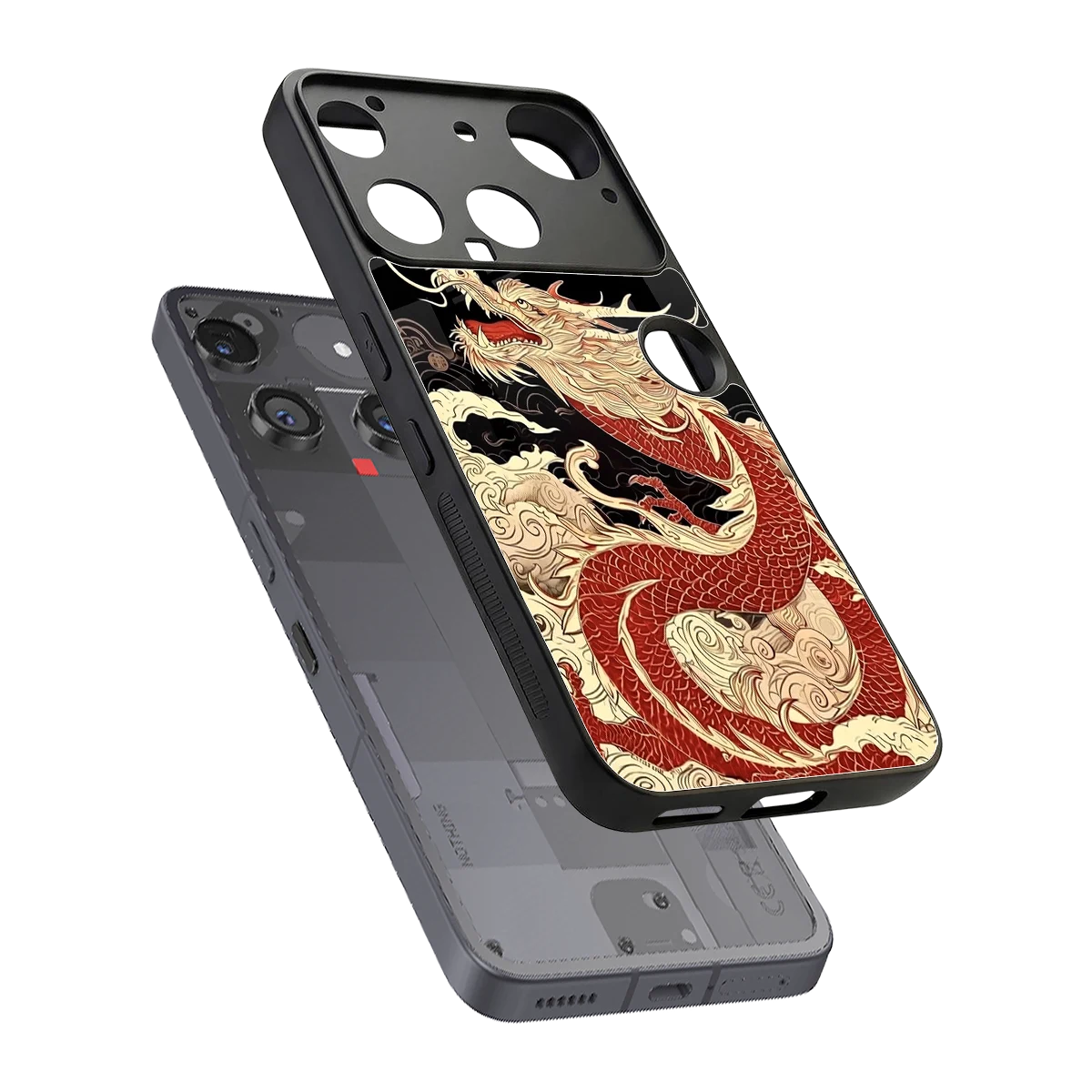 Dragon Spirit sleek nothing phone 3 cover with tempered glass back and TPU edges