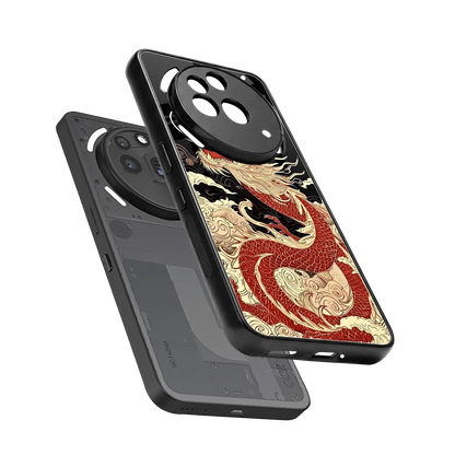 Dragon Spirit sleek nothing phone 3a pro cover with tempered glass back and TPU edges