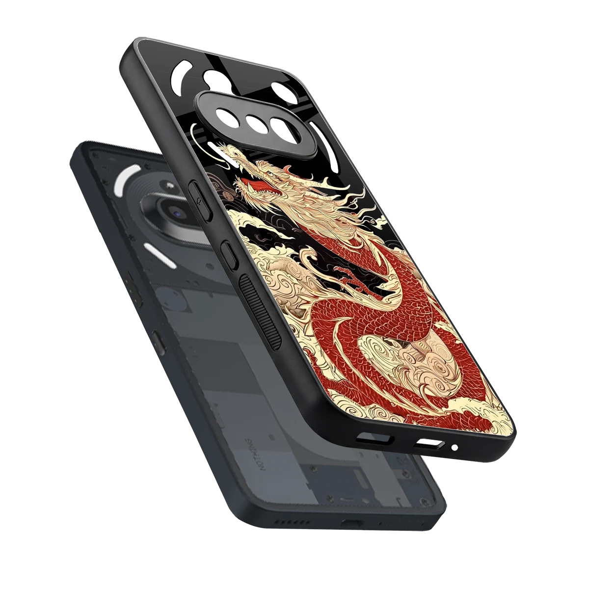 Dragon Spirit sleek nothing phone 3a cover with tempered glass back and TPU edges