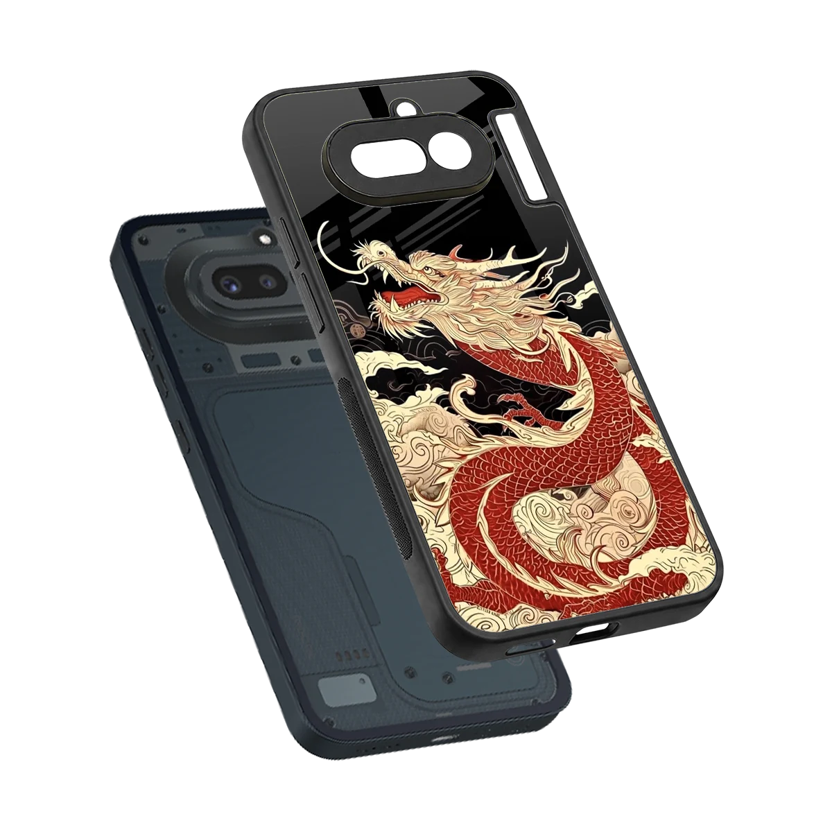 Dragon Spirit sleek nothing phone 4a cover with tempered glass back and TPU edges