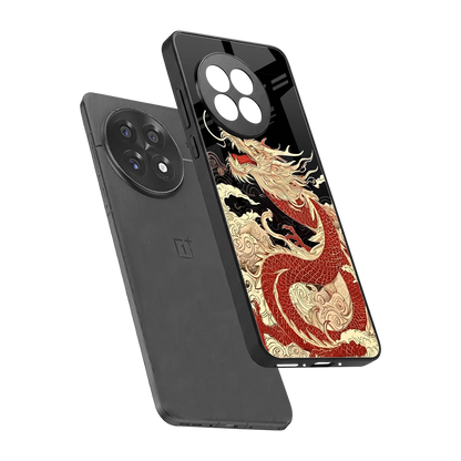 Dragon Spirit sleek oneplus 13r cover with tempered glass back and TPU edges