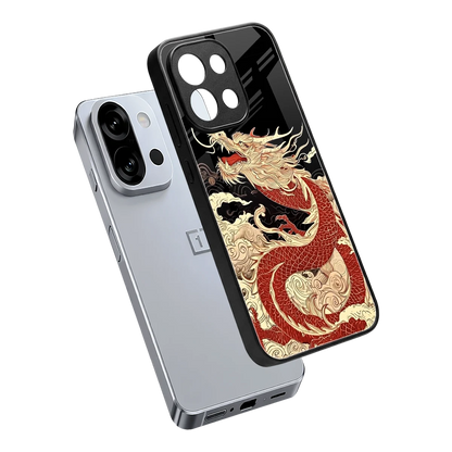 Dragon Spirit sleek oneplus 13s cover with tempered glass back and TPU edges