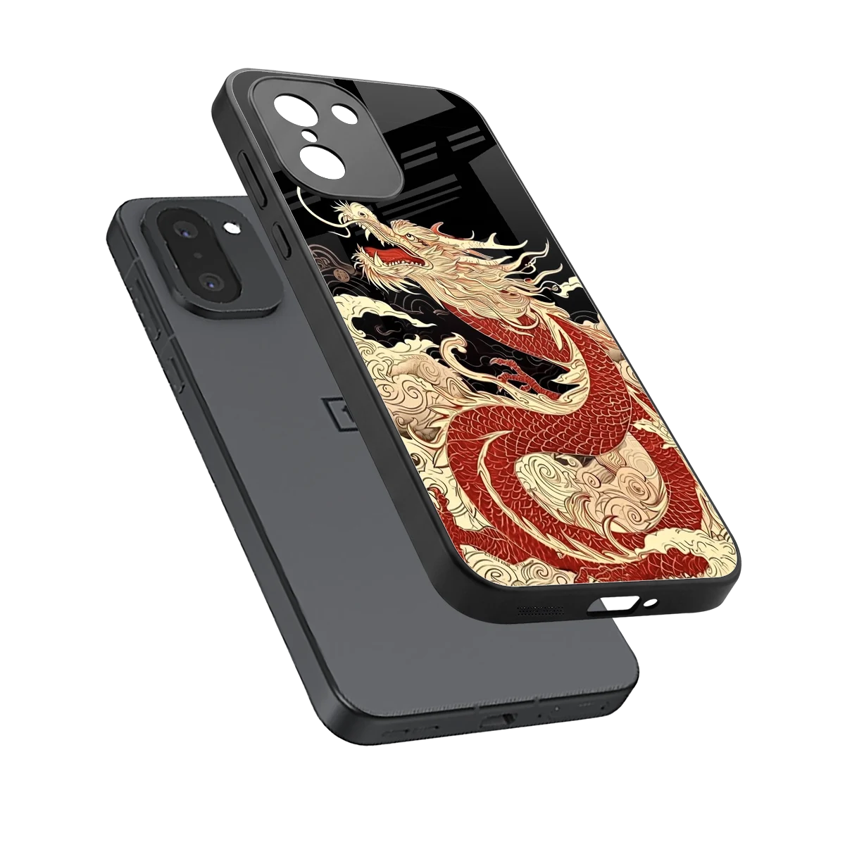 Dragon Spirit sleek oneplus 15r cover with tempered glass back and TPU edges