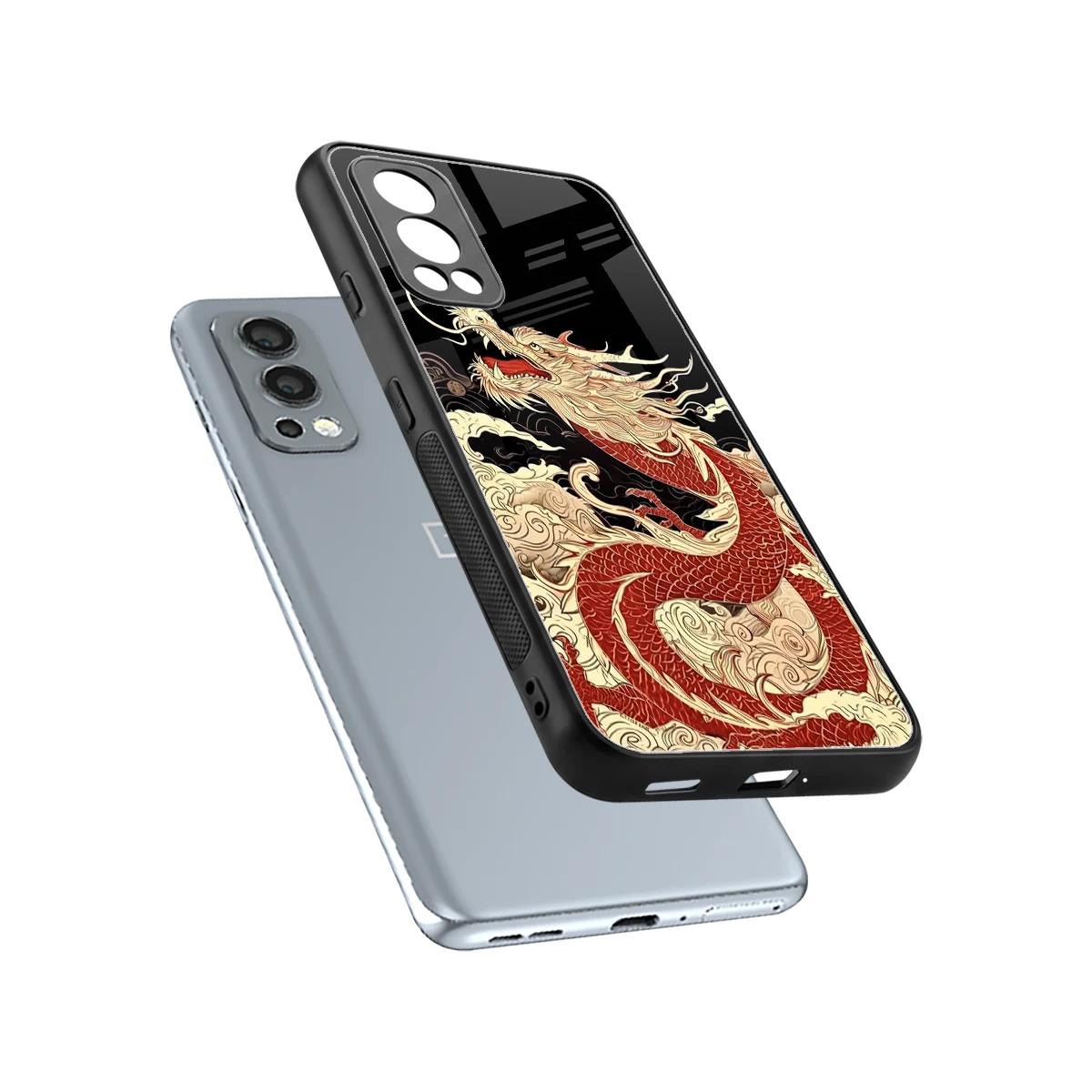 Dragon Spirit sleek oneplus nord 2 cover with tempered glass back and TPU edges