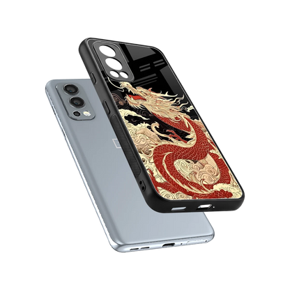 Dragon Spirit sleek oneplus nord 2 cover with tempered glass back and TPU edges