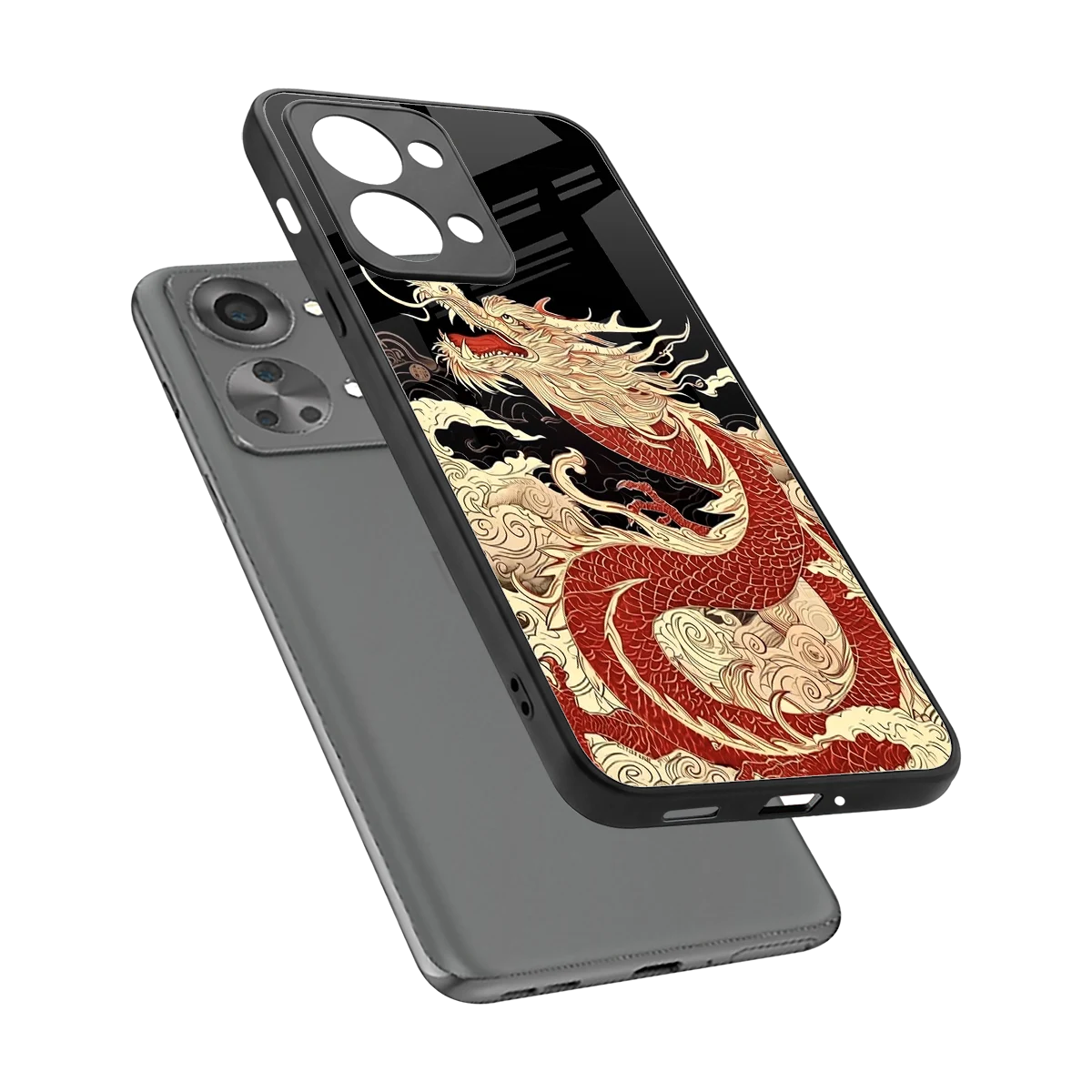 Dragon Spirit sleek oneplus nord 2t cover with tempered glass back and TPU edges