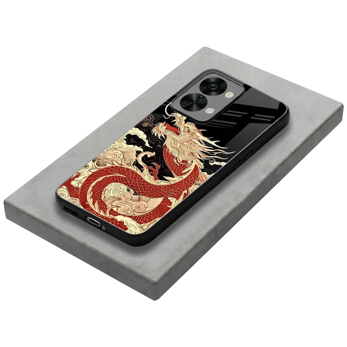 Dragon Spirit stylish phone case for oneplus nord 2t | glossy glass and slim fit