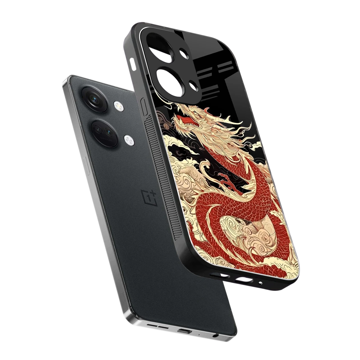 Dragon Spirit sleek oneplus nord 3 cover with tempered glass back and TPU edges