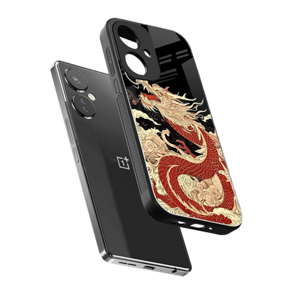 Dragon Spirit sleek oneplus nord ce 3 cover with tempered glass back and TPU edges