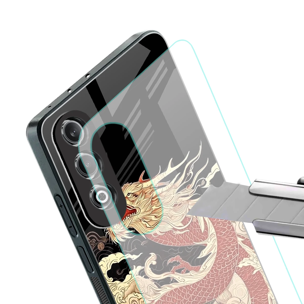 Dragon Spirit stylish phone case for oneplus nord ce 4 | glossy glass and slim fit