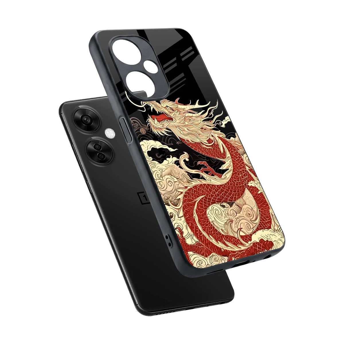 Dragon Spirit sleek oneplus nord ce 3 lite cover with tempered glass back and TPU edges