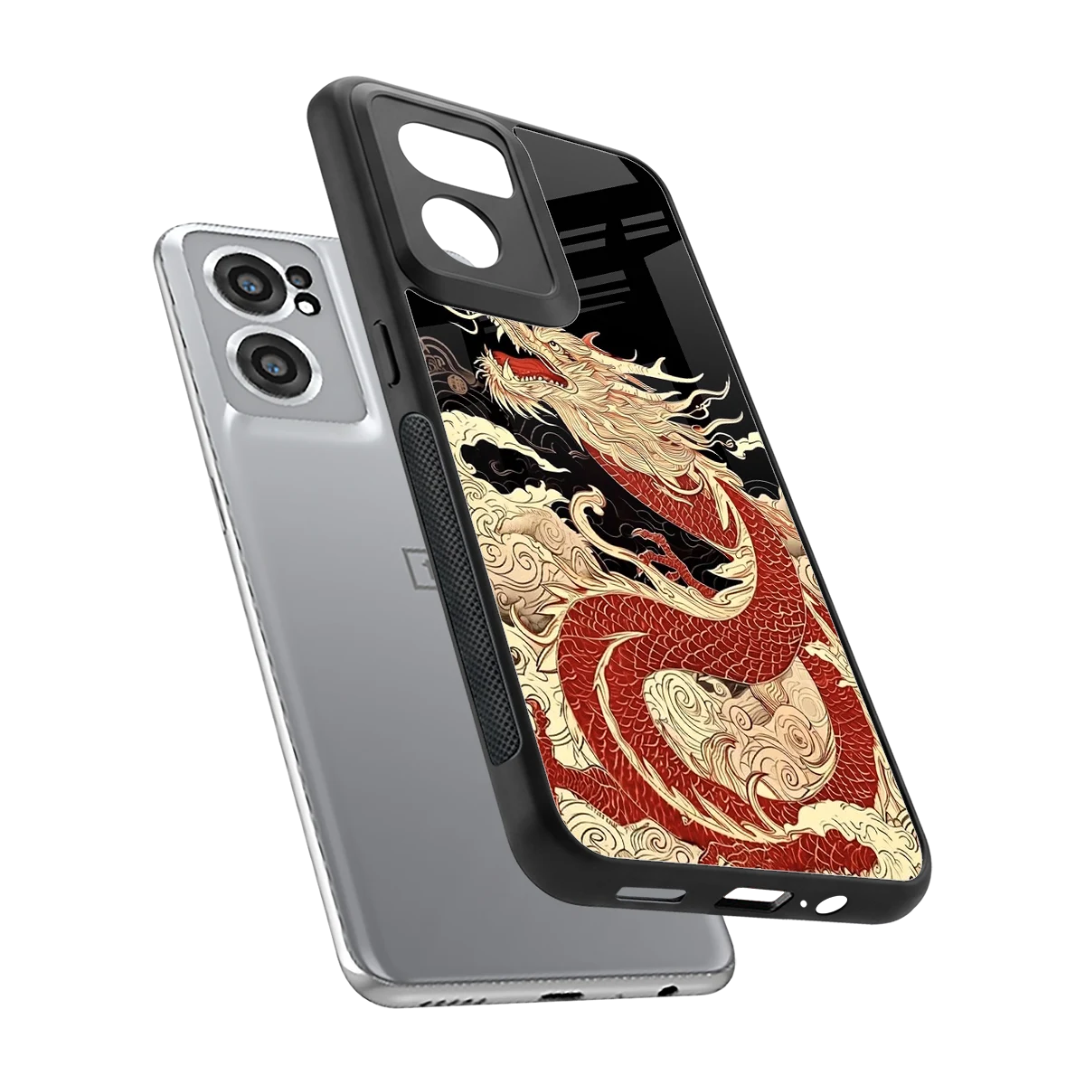 Dragon Spirit sleek oneplus nord ce 2 cover with tempered glass back and TPU edges