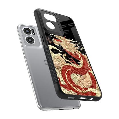 Dragon Spirit sleek oneplus nord ce 2 cover with tempered glass back and TPU edges