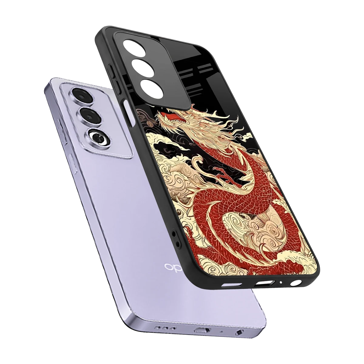 Dragon Spirit sleek oppo a3 pro cover with tempered glass back and TPU edges