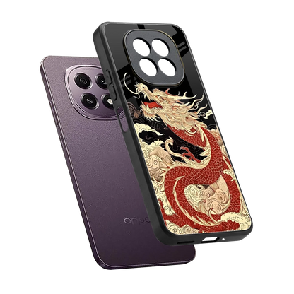 Dragon Spirit sleek oppo f29 5g cover with tempered glass back and TPU edges