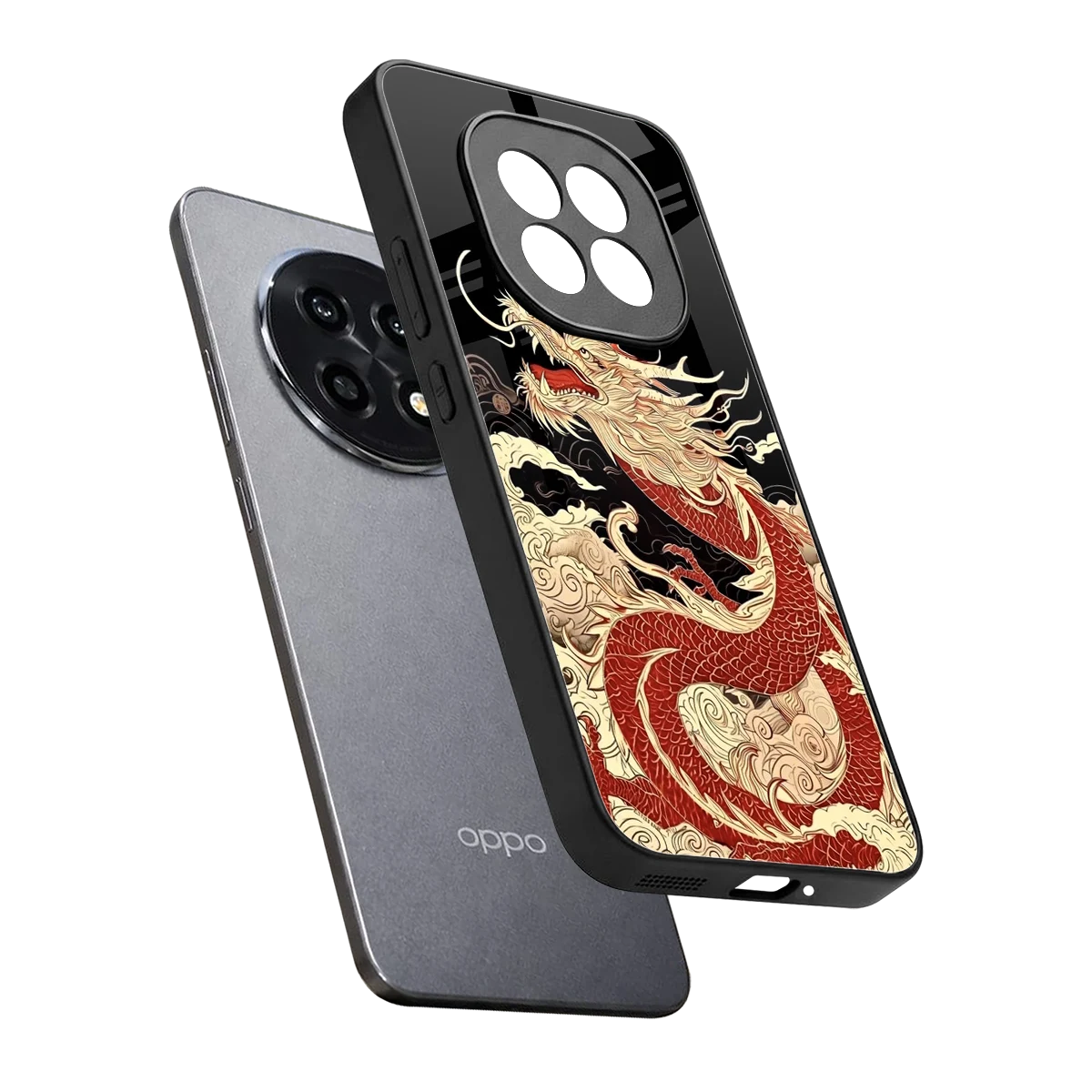 Dragon Spirit sleek oppo f29 pro 5g cover with tempered glass back and TPU edges