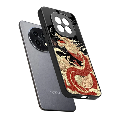 Dragon Spirit sleek oppo f29 pro 5g cover with tempered glass back and TPU edges