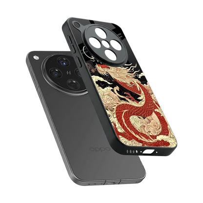 Dragon Spirit sleek oppo find x8 cover with tempered glass back and TPU edges