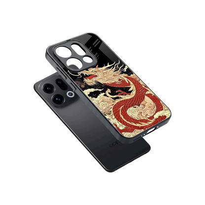 Dragon Spirit sleek oppo find x9 cover with tempered glass back and TPU edges