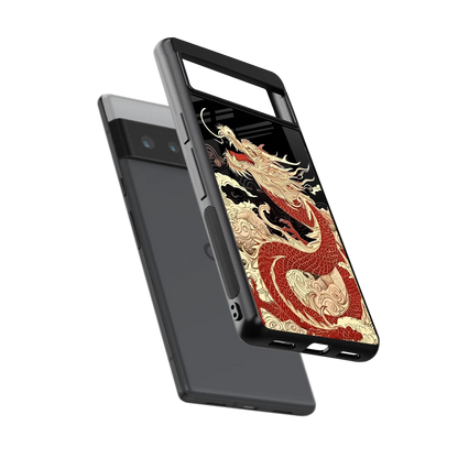 Dragon Spirit sleek google pixel 6 pro cover with tempered glass back and TPU edges