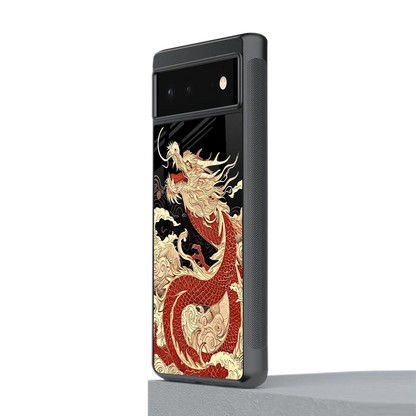 Dragon Spirit stylish phone case for google pixel 6a | glossy glass and slim fit