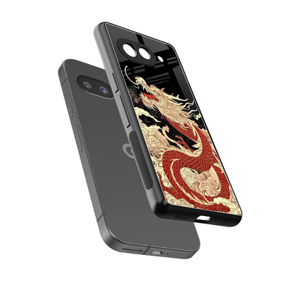 Dragon Spirit sleek google pixel 9a cover with tempered glass back and TPU edges