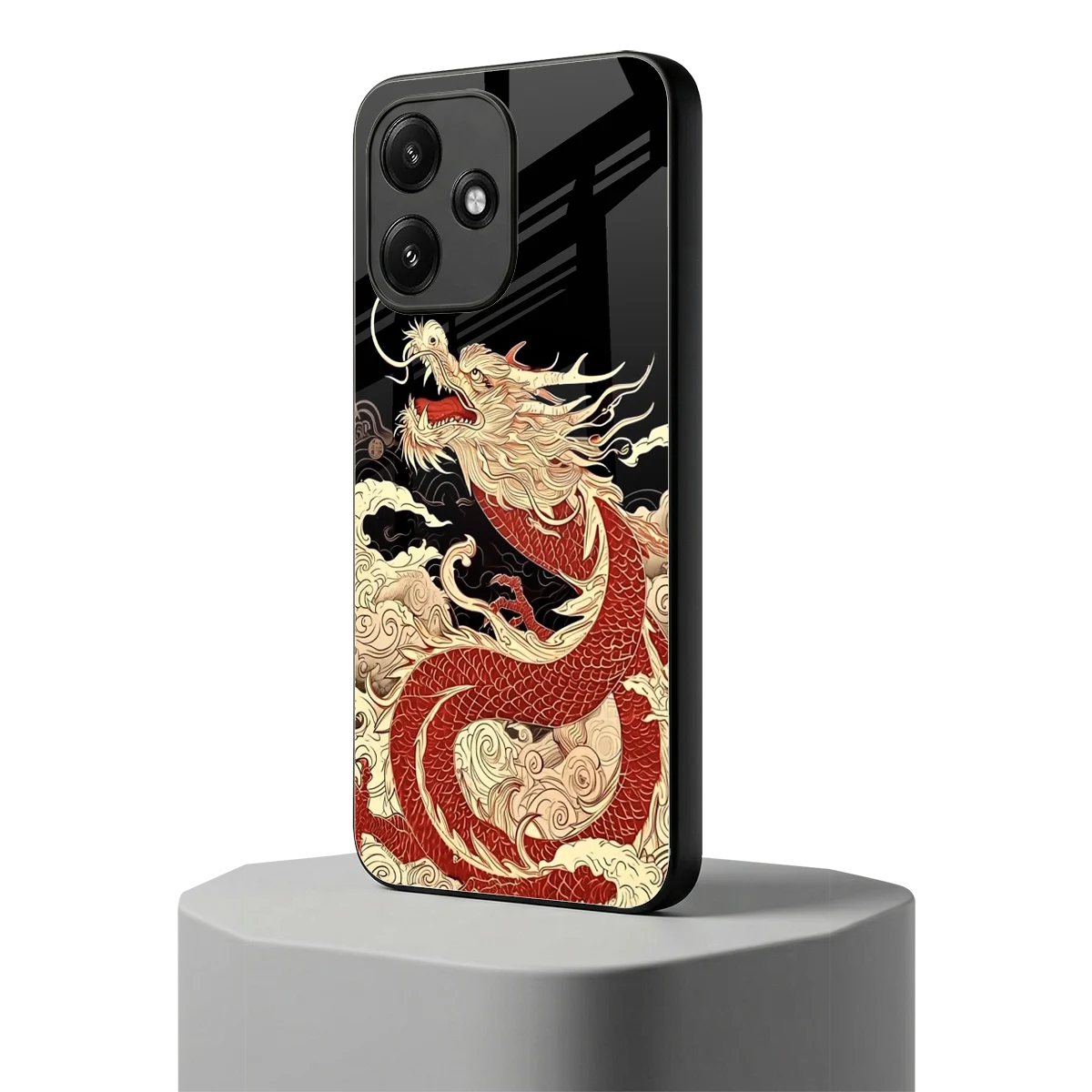 Dragon Spirit redmi 12 5g mobile cover | shockproof glass phone case