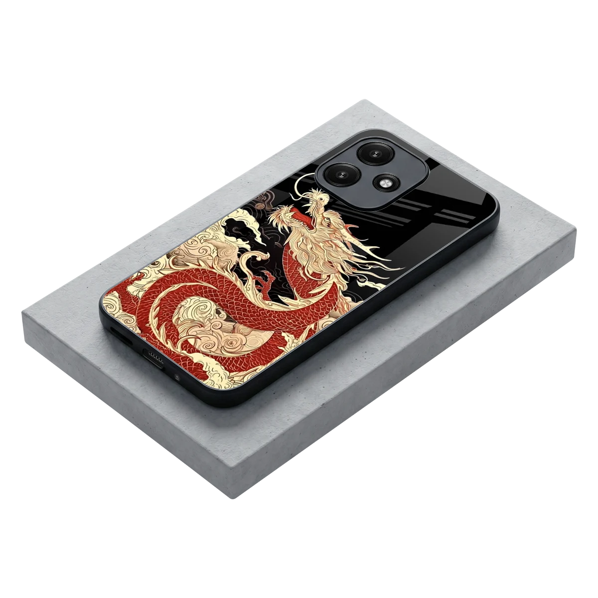 Dragon Spirit stylish phone case for redmi 12 5g | glossy glass and slim fit
