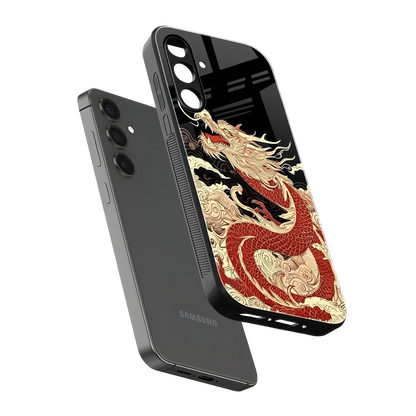 Dragon Spirit sleek samsung galaxy a54 5g cover with tempered glass back and TPU edges