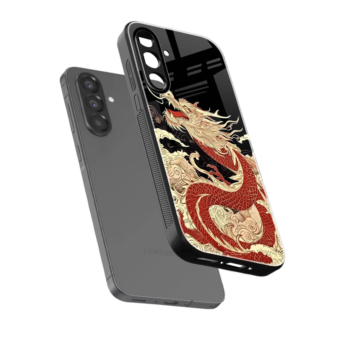Dragon Spirit sleek samsung galaxy a37 5g cover with tempered glass back and TPU edges